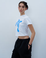 ツイストロゴクロップTシャツ　ホワイト