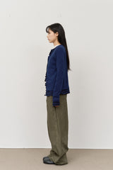 (W) Ruffled Layered Cardigan