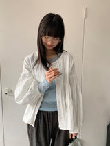 リカロカラーシースルーラウンドロングスリーブTシャツ