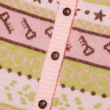 ジャガードパターンニットベスト [PINK]