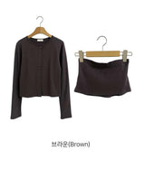 Bustier set cardigan(4color)