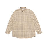 25SS ロゴエンボオーバーサイズチェックシャツ ベージュ