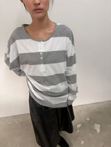 wide stripe henley top