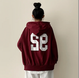 Moco Number Patch Embroidery Overfit Two Way Hooded Zip-Up