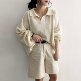 Nifty Bookle Oversized Fit Punching Collar Knitwear