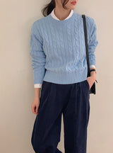 Winter Round Crop Twist Knit (6color)