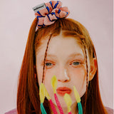 STRIPE KNIT SCRUNCHIE (LIGHT PINK)