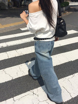 Formyu Damage Denim Washing Wide Pants