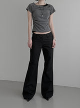 Sherry Layered Boat Neck Short Sleeve T-shirt