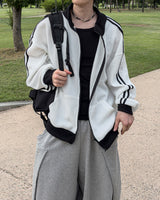 Lift color block track zip-up