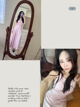 pink silk dot backless skirt two-piece
