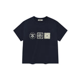 (w) スタンプクロップTシャツ / Navy