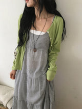 Kiho Round Boucle Summer Cardigan