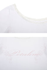 PETALINE LACE TEE white