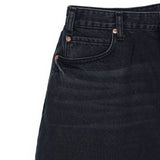 Washed denim shorts/black