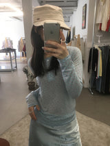 フローラルヘンリーネックロングスリーブ (4color)