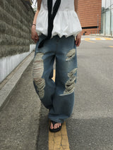 Pico Distressed Wide Denim (2c)