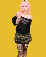 camo kangkang mini skirt (2color)
