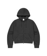 PRAY アップリケ クロップ ジップアップ フーディー