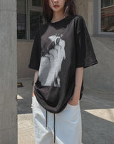 ピーポープリンティドコットン半袖Tシャツ
