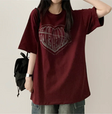 Face Heart Boxy Fit Short Sleeve T-shirt