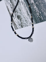 Rattan antique heart  beads necklace