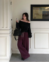 [ORIGINAL] DARE Off-Shoulder Rib Knit
