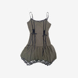 fuzzy corset lace dress