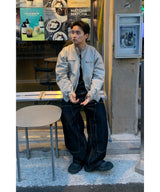 Non-faded double-knee carpenter denim pants