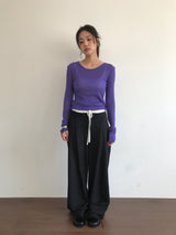 Silk Turn-Up Slacks (2color)