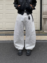 Yuf Curved Cotton Wide Pants (White)
