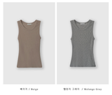 Muse Stretchy Ribbed Round Neck Sleeveless / 4 Colors