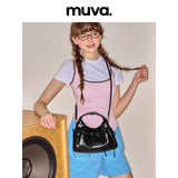 muva. クールシック ハンドバッグ ミニ トートバッグ ライトウェイト エレガント ウィメンズ バッグ