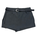 クラシックモデーンベルトミニスカートパンツ (3 colors)