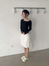 ブリーズ コットンモダール ヘンリーネック Tシャツ(Bio-Washed) -ブラック