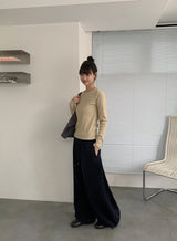 26SS★ [BAONHAUS] Benir Round Ribbed Long Sleeve Tee