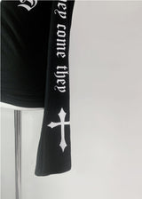Finchro Lettering Cross Top (black)