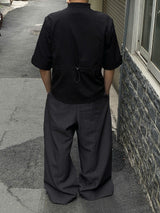 Loose Fit Pleated Buttoned Pants