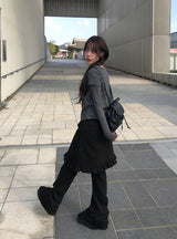 Leon Frill Midi Banding Skirt