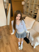 ラブリーフリルボタン長袖Tシャツ