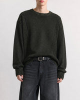 (UNISEX) ツートーン ラウンド ニット