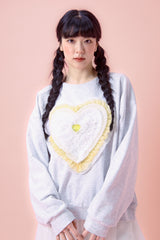 Full Love Frill Sweatshirt [Melange Gray]