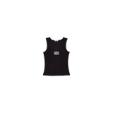 スリーブレスコットンTシャツ ブラック