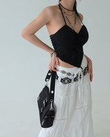 punching padded built-in halterneck blouse