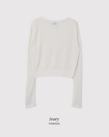 #Back Ribbon Embroidery Knit Cardigan (5color)
