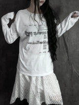 blur lettering loose fit off T (2color)