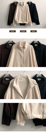 Shortlee boxy fleece zip-up jumper