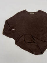 Raccoon V-neck loose-fit knit