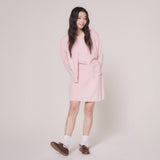 LINE BOUCLE KNIT CARDIGAN (LIGHT PINK)