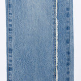 FRONT SIDE PATCHWORK DENIM PANTS code 18106